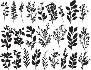 Set plants. Hand drawn vector illustration