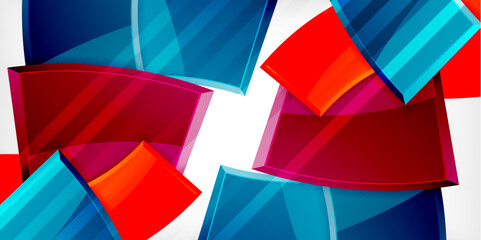 Colorful geometric abstract shapes. Illustration For Wallpaper, Banner, Background, Card, Book Illustration, landing page