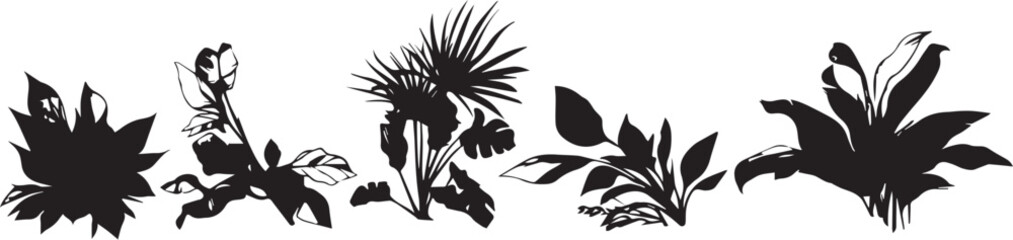 Set plants. Hand drawn vector illustration