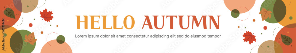 Poster banner design template with autumn season concept. 'hello autumn' typography on background with comb