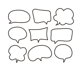 Obraz premium Hand drawn doodle style speech bubble illustration. A simple speech bubble drawn only with lines.