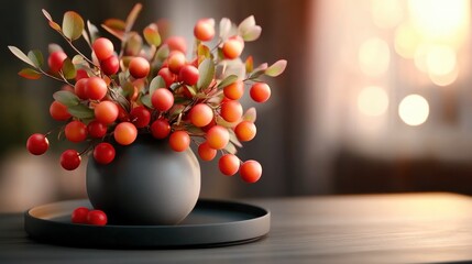 Exquisite Holiday Centerpiece with Berries and Glassware for Cozy Warmth and Festive Cheer Elevate Your Seasonal Decor for Ultimate Celebration Bliss and Unforgettable Gatherings
