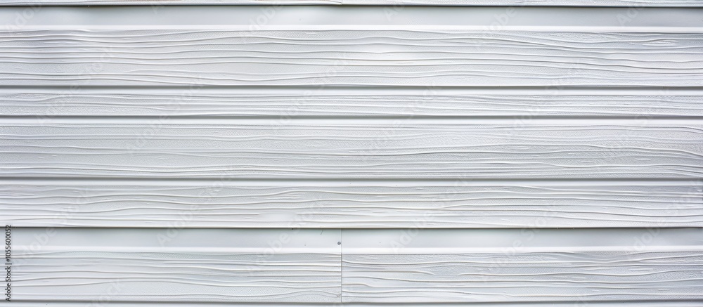 Poster white vinyl siding with a wood grain texture in focus offering a backdrop with patterns and a frame 