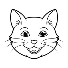 happy cute cat icon with happy face