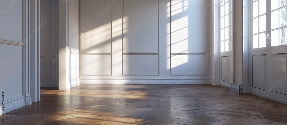 Poster comfortable interior design of an empty room with space for adding pictures or text creating a copy 