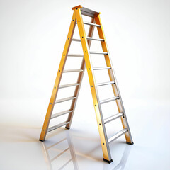 ladder on white background