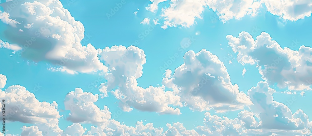 Poster the sky is partly cloudy with numerous small clouds providing a picturesque background in the copy s