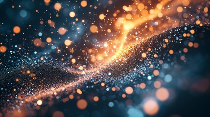 Obraz premium Abstract glowing particles in motion