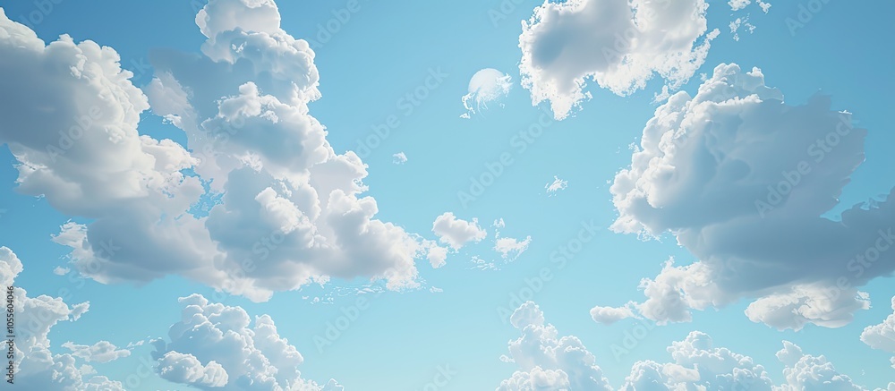 Poster pale blue sky texture material with sparse clouds perfect for a copy space image