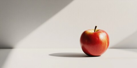 Red Apple on White Table