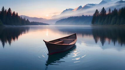 A tranquil lake scene