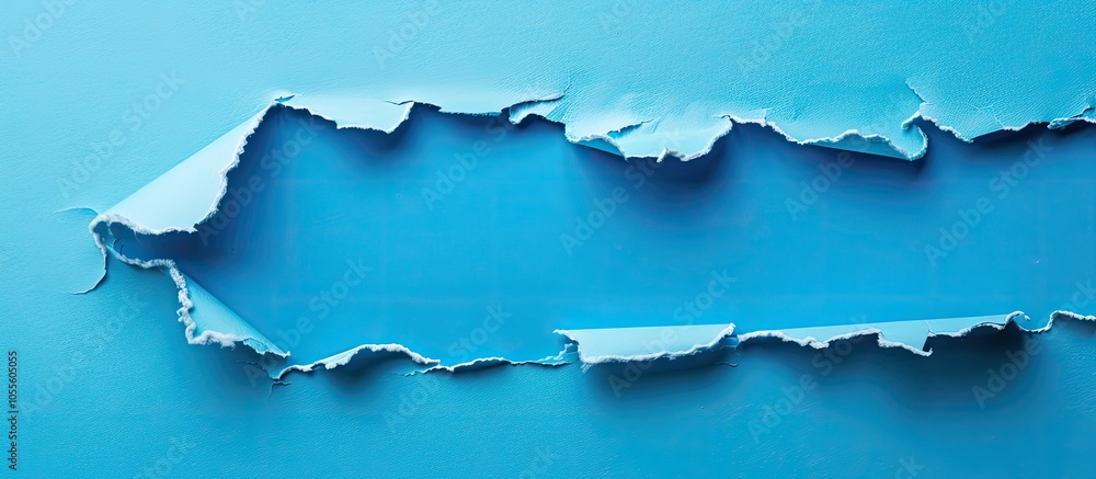 Poster symbolizing career progression a torn paper with a blue backdrop serves as a copy space image convey