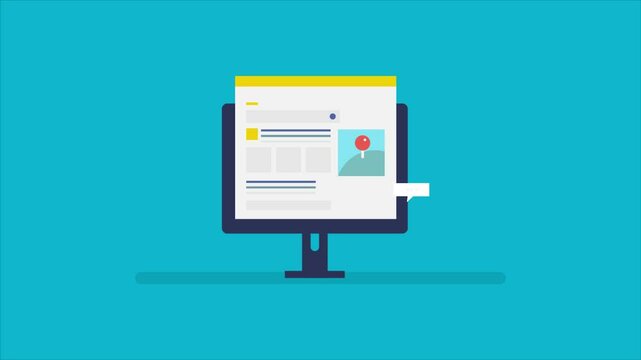 Website ranking on local search result, Business location on search engine maps, Business listing SEO. Animation video clip.