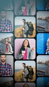 Vertical 3D Grid Gallery for Media with 3 Styles