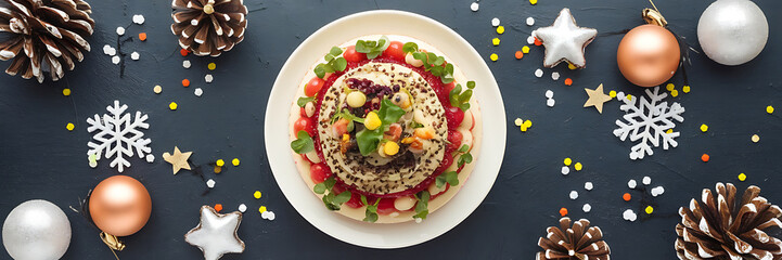 Christmas dessert red white and brown festive holiday celebration  