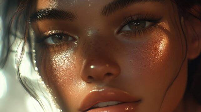 A close up showcasing a confident expression highlighting themes of body positivity and self acceptance