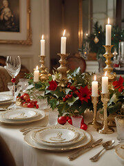 bowls and candles for the Christmas party