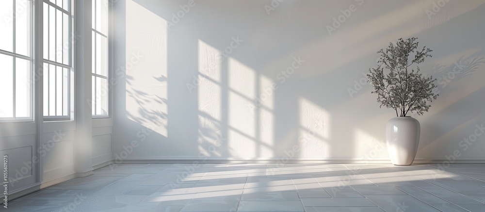 Poster room with a background shadowed by a window there s copy space image
