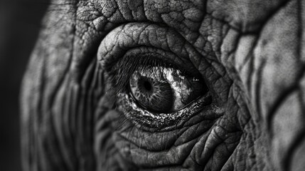 Emotional close up of a sorrowful elephant s eye capturing the poignant theme of elephant conservation and their deep emotional expressions