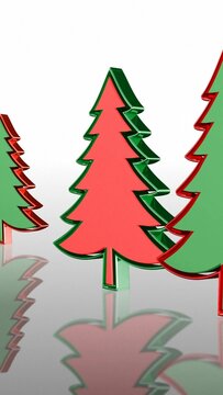 Vertical 3D Rotating Christmas Tree Icon with Materials