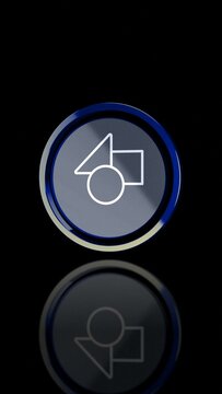 Vertical 3D Rotating Circle Icon with Materials
