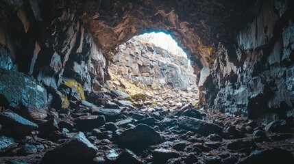 Rocks In An Abandoned Adit Cave