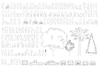 Architecture Outline Silhouette Scale Figures 