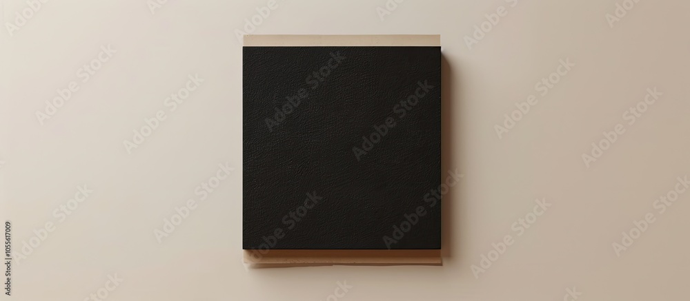 Aufkleber y2k vintage style mockup with a black square canvas on kraft paper displayed on a white background w