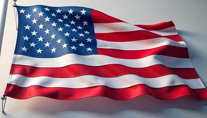 Fototapeta premium U.S. Flag Waves in High-Quality 3D