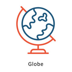 Globe Vector outline Two colour Design icon. Winter Travelling Symbol on White backgroud EPS 10 file