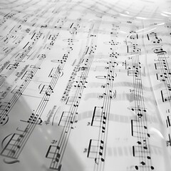Obraz premium music notes on a sheet music