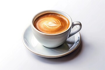 Fresh hot coffee cup on white background