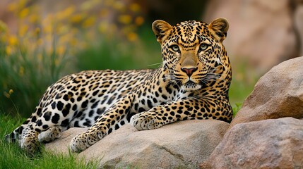 Naklejka premium close up of a leopard
