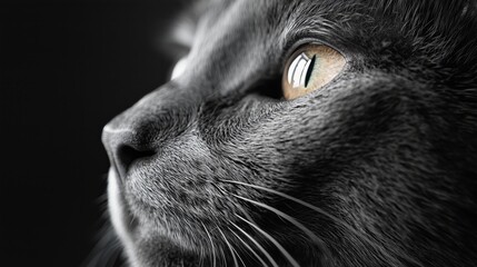 Minimalist Portrait of a Cat's Face in Soft Light