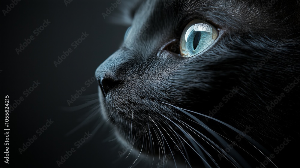 Poster minimalist cat portrait with unique features