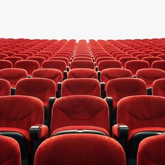 Obraz premium rows of red seats in the cinema