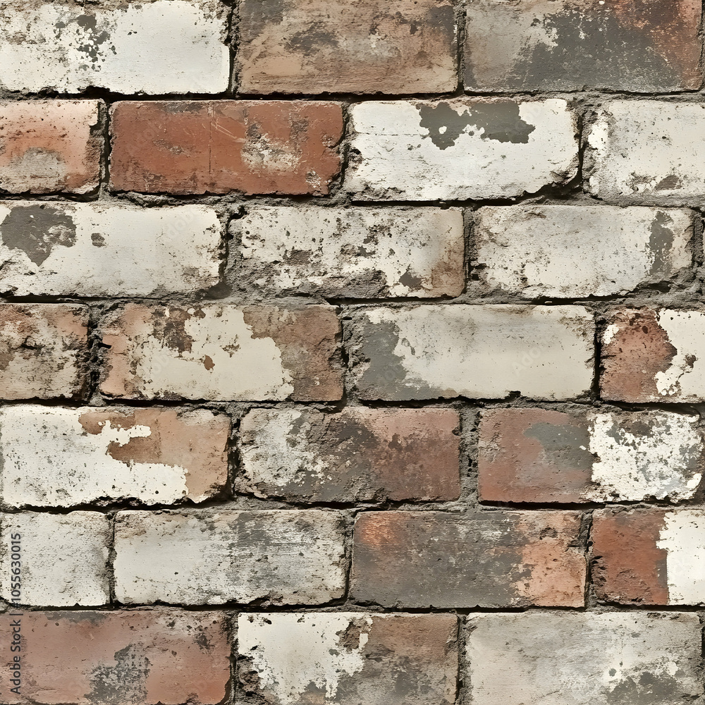 Poster seamless faded red brick wall pattern with textured surface for background or design use