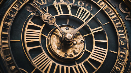 Obraz premium Antique clocks, wallpaper, a long-lived timepiece