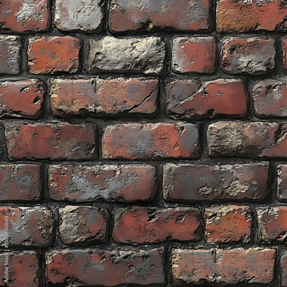 Poster seamless red brick texture pattern on a wall with slight variation and depth