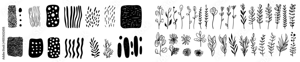 Poster the pencil stroke square scribble is a modern set of pencil stroke square scribble illustrations wit