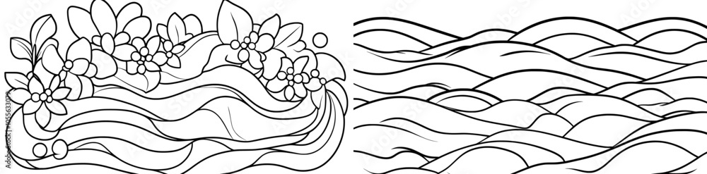 Poster this design features a wheat brush texture seamless pattern background. it has a flower abstract gru