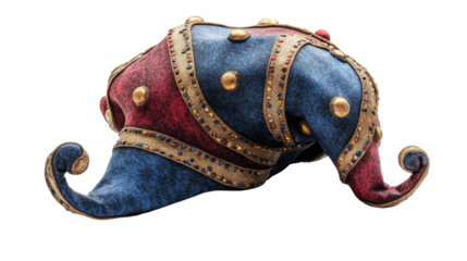 jester hat cut out on white background