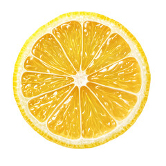 lemon slices isolated on transparent background Generative Ai.