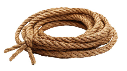 coil of rope on white background