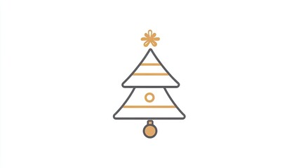 A simple outline drawing of a Christmas tree ornament with a sleek, elegant design, ideal for web interfaces and minimalist holiday themes.