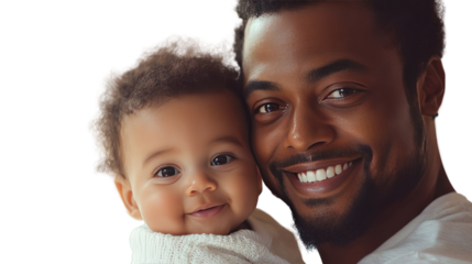 parent and child on white background