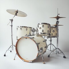 A drum set on a white background.