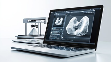 High Detail Laptop Screen Displaying Split View