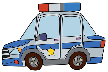 Coloring page police car vehicle coloring page isolated illustration for children © honeyflavour