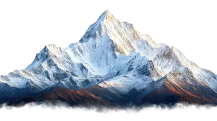  majestic mountain peaks with snow on white background © Muhammad